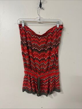 Cache Red Chevron Y2K tube top